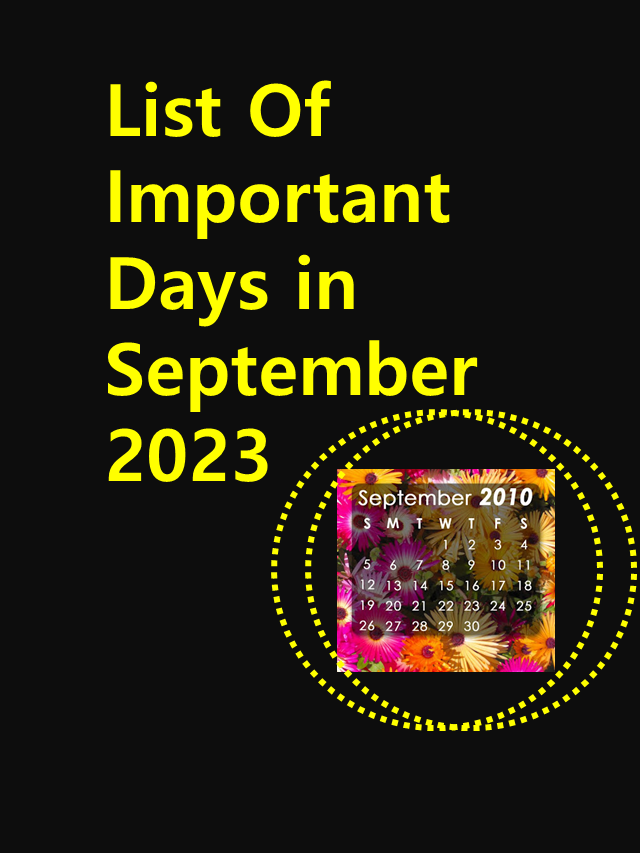 Important Days In September 2023